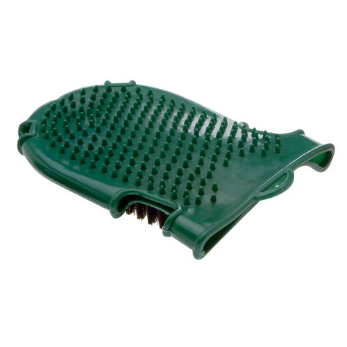 Pente verde de plástico com dentes para animais