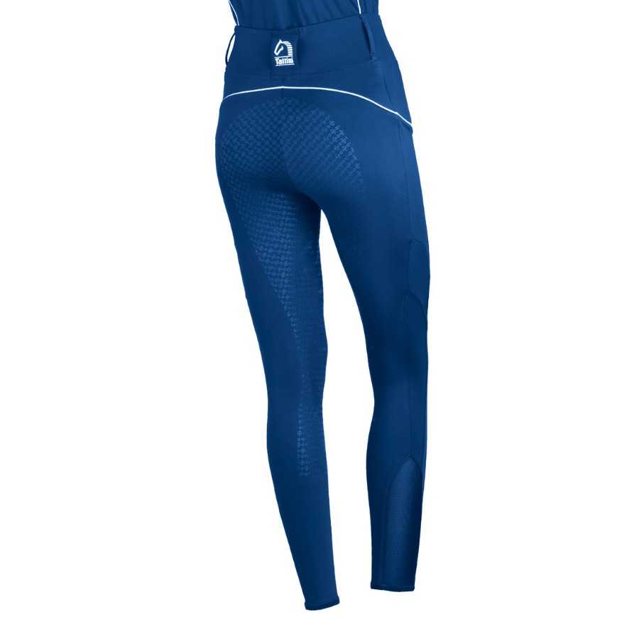 Leggings azuis com padrão antiderrapante e elástico na cintura