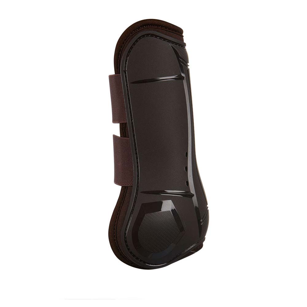 Protector para perna de cavalo castanho escuro com fitas elásticas