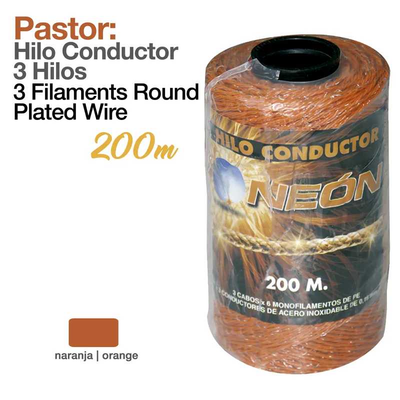 Bobina de fio condutor NEÓN laranja de 200 metros