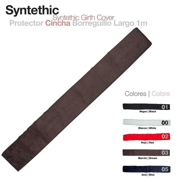 protetor de cincha sintético marrom com legenda de cores