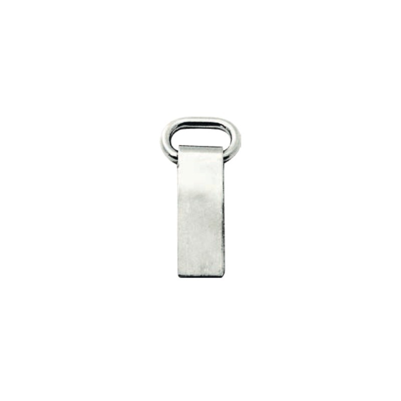 Anilha de metal prateada com anel oval