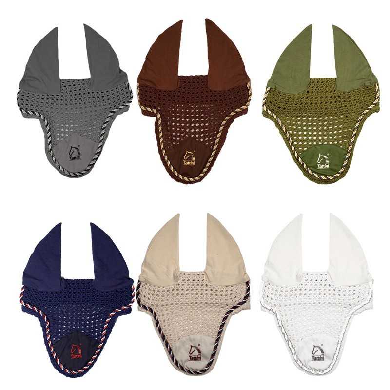 Toucas em tecido de malha para cavalos em seis cores diferentes com logótipo Toulon