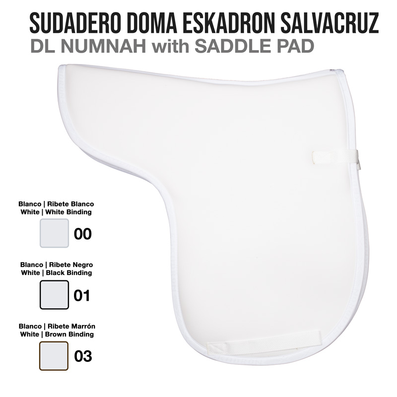 Protector branco para selim de equitação com acabamento em várias cores