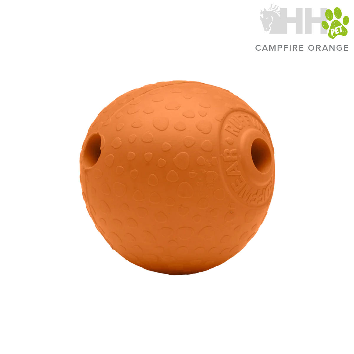 Bola de brincar para cães laranja com textura e orifícios