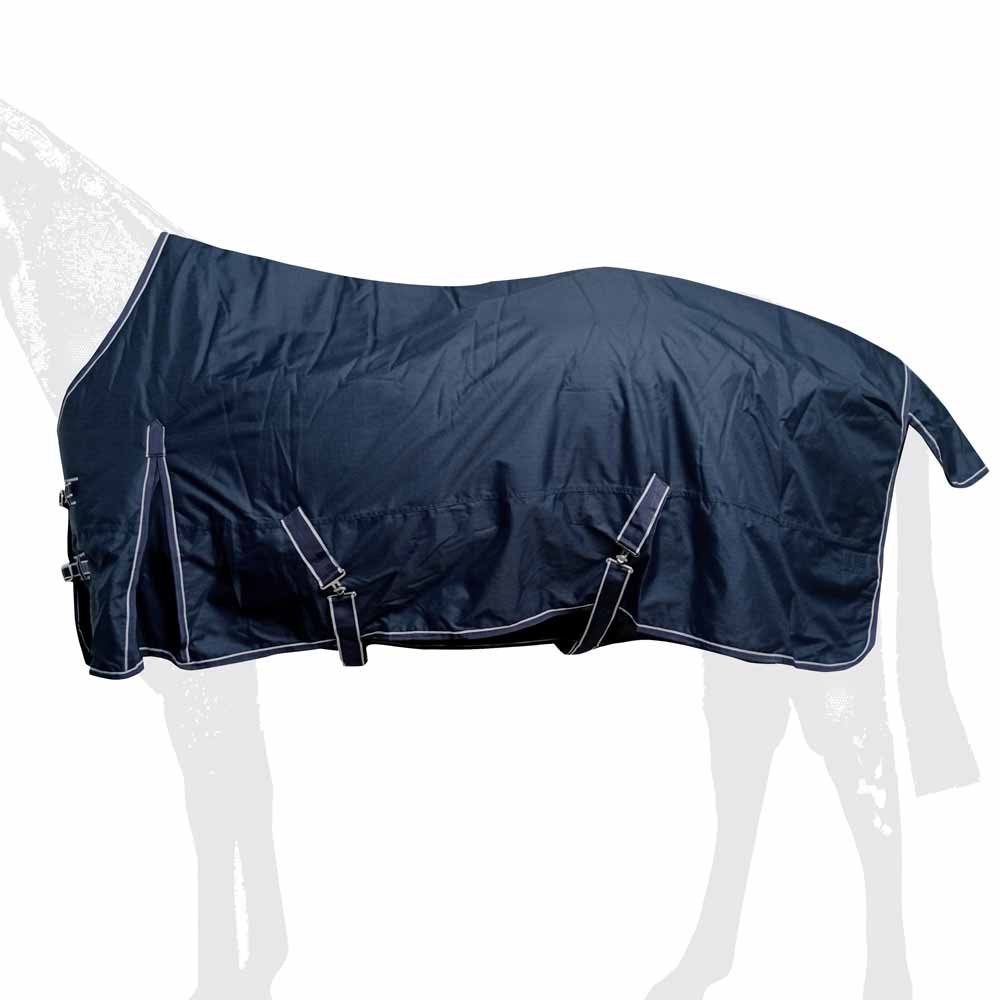 Capa para cavalo azul escura com tiras e fivelas