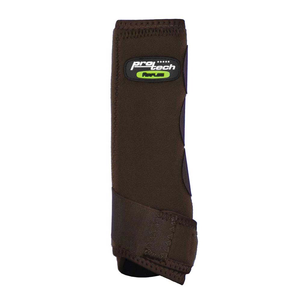 Proteção castanha para cavalo com fecho de velcro e etiqueta pro tech AMALOU
