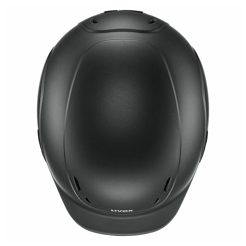 Capacete preto fosco UVEX visto de cima