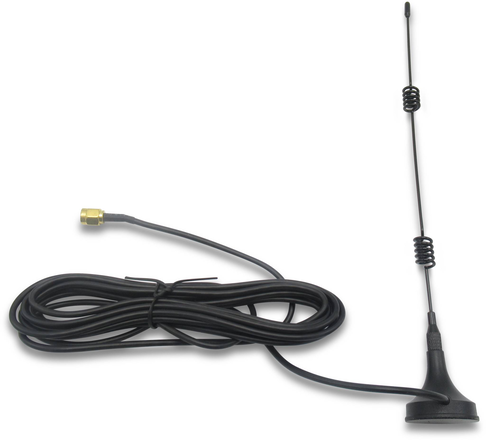 Antena preta com base magnética e cabo longo