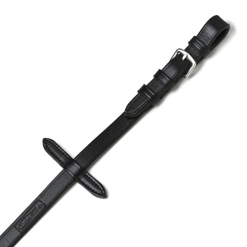 Correia preta de couro com fivela metálica prateada e inscrição POSSE