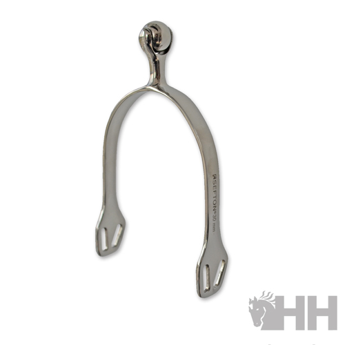 Espora metálica prateada com acabamento brilhante