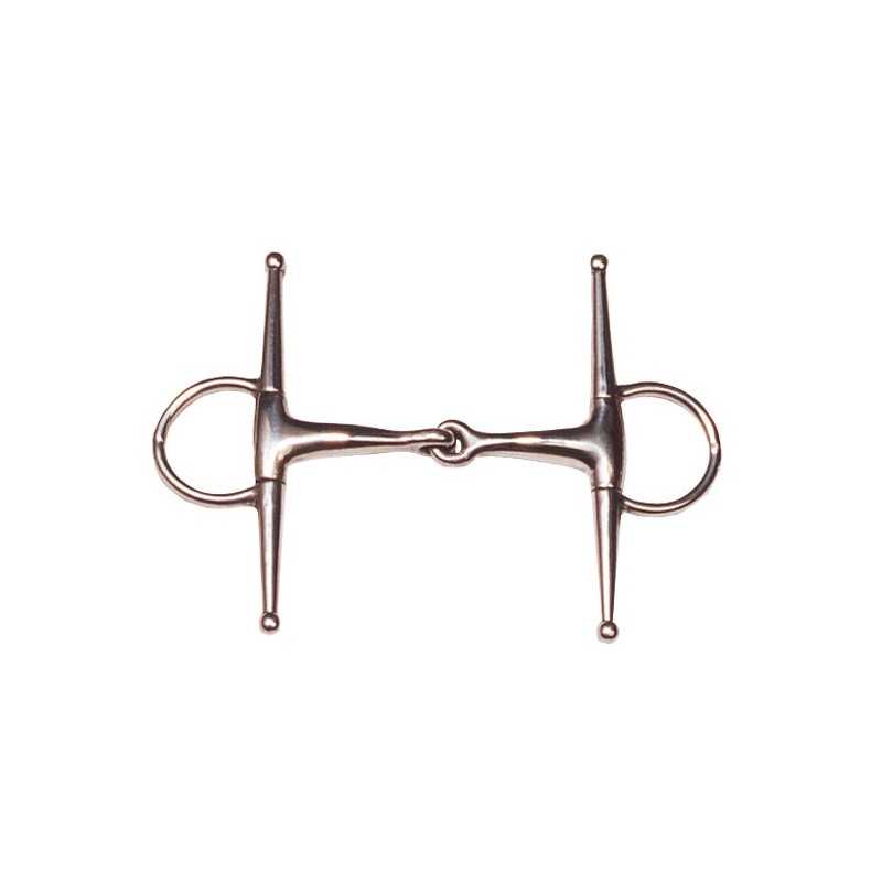 Freio de cavalo metálico cor cobre com barra e argolas