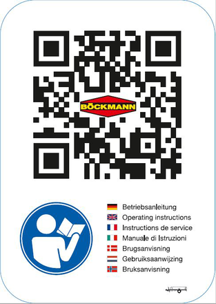 Código QR com logo BÖCKMANN e instruções multilíngues