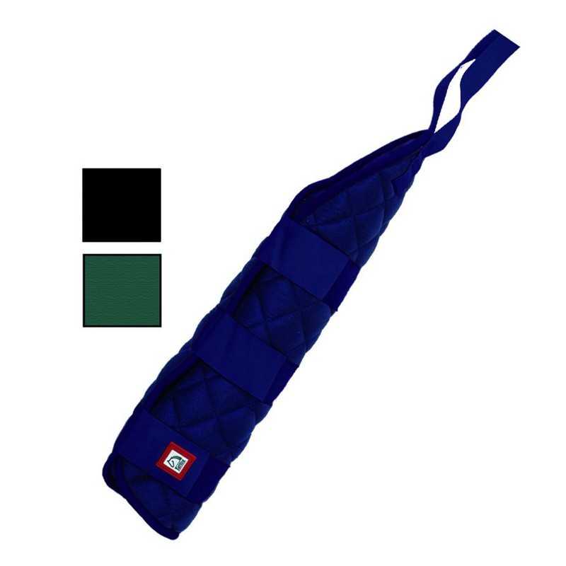 Estojo azul escuro acolchoado para taco de bilhar com tiras e fechos de velcro