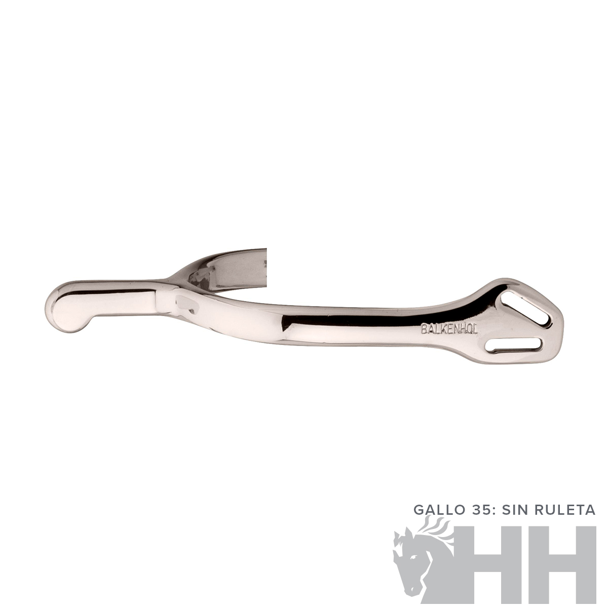 Espora metálica prateada com palavra BALENCIAGA