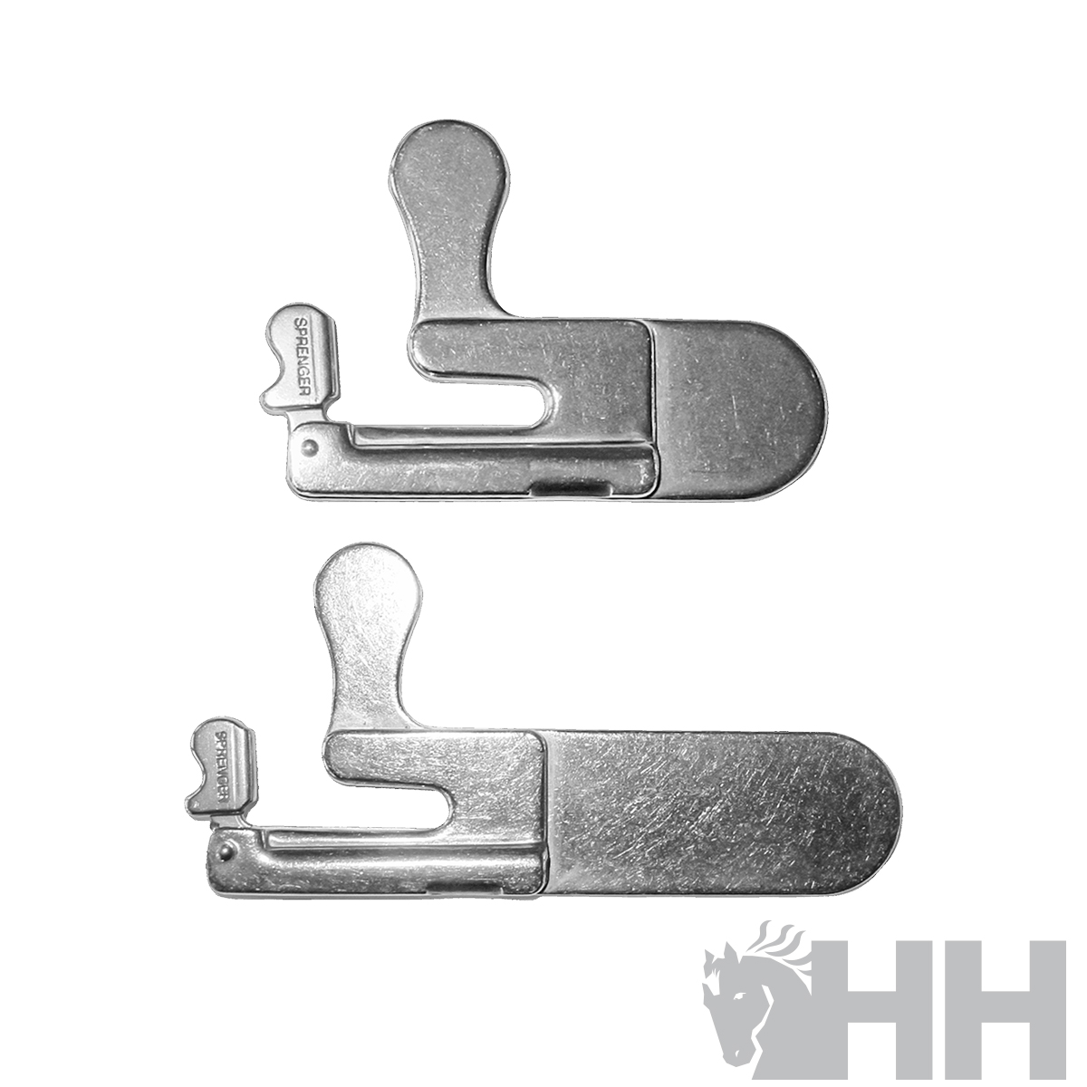 Dois aparelhos metálicos prateados com texto 'MEXICO' em fundo branco com logótipo HH