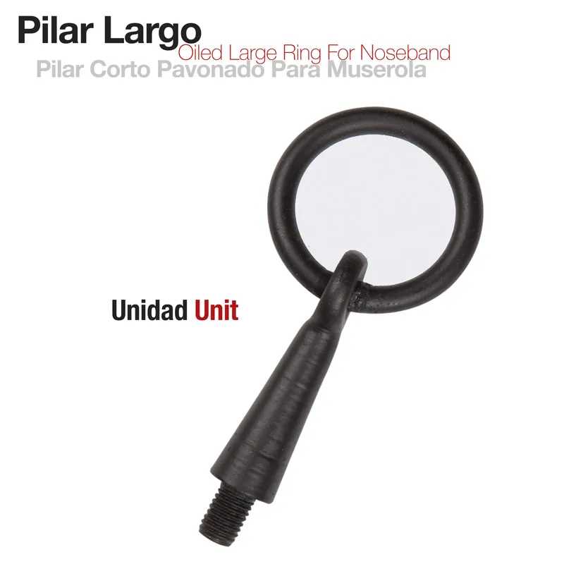 Anel grande oleado preto com rosca e texto de descrição do produto