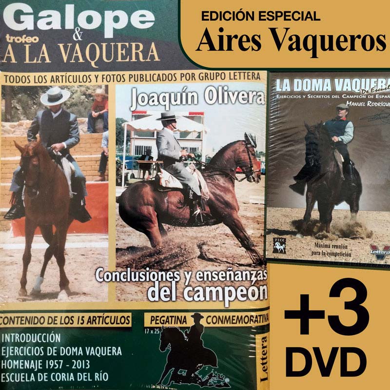 Capa revista edição especial sobre equitação vaqueira com fotos de cavaleiros e cavalos, textos e indicação de DVDs incluídos