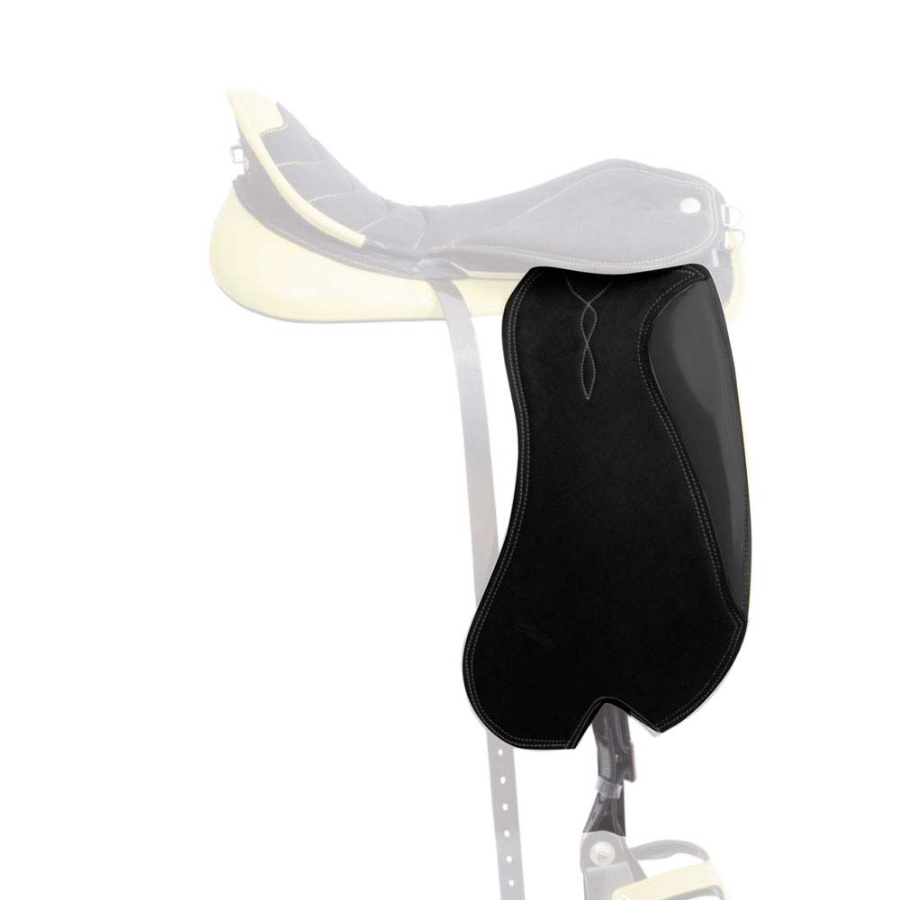 Protector preto para sela de equitação com detalhes bordados