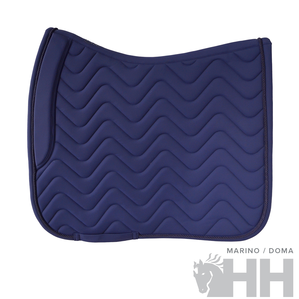 Tapete de sela azul marinho com padrão ondulado acolchoado