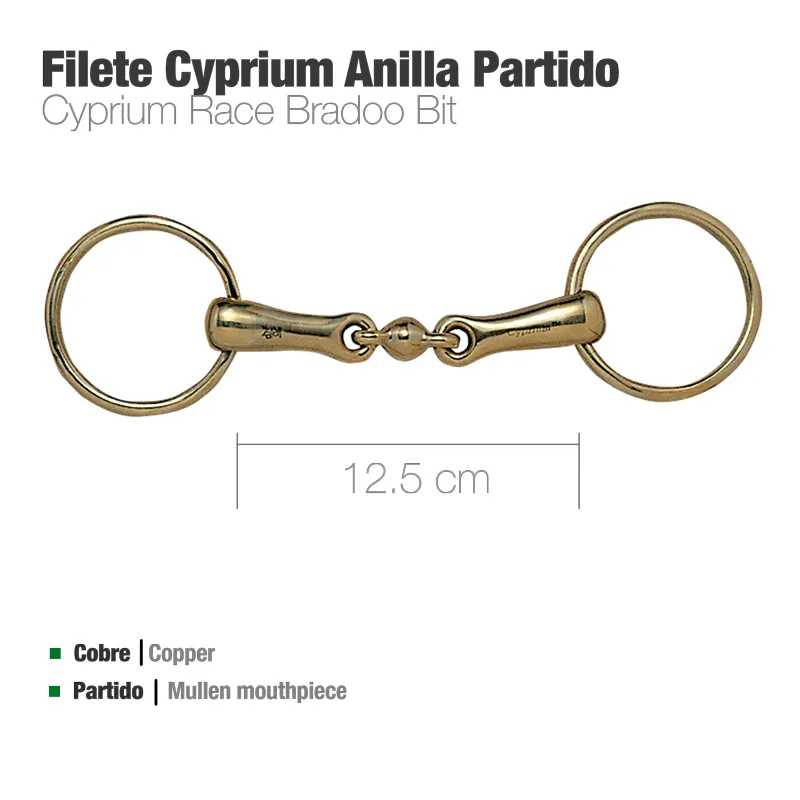 Filete Cyprium Anilla Partido em cobre com anilhas, 12,5 cm, boca partida