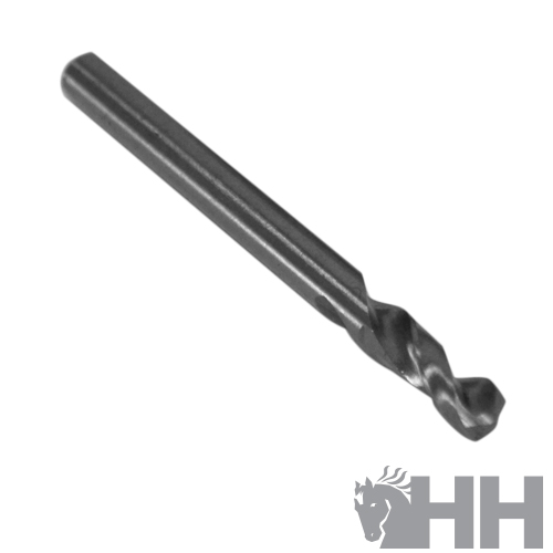Broca metálica cinza com haste lisa e ponta helicoidal