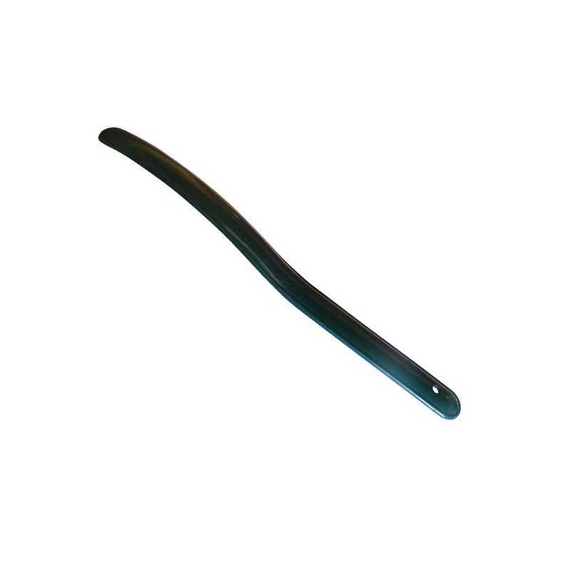 Sapateira de madeira preta curva com pequeno furo numa extremidade