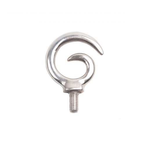 Gancho metálico em espiral com acabamento prateado