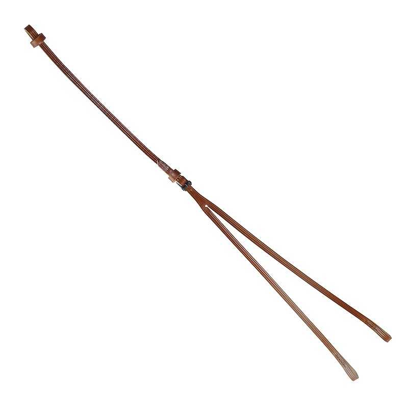 Rédea de couro castanho claro para equitação com fivelas