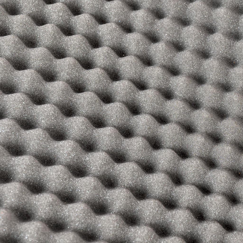 Espuma cinzenta com textura ondulada em padrão repetitivo