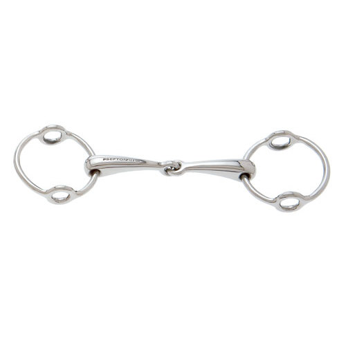 Freio de metal prateado com anéis e marcação PS Performance