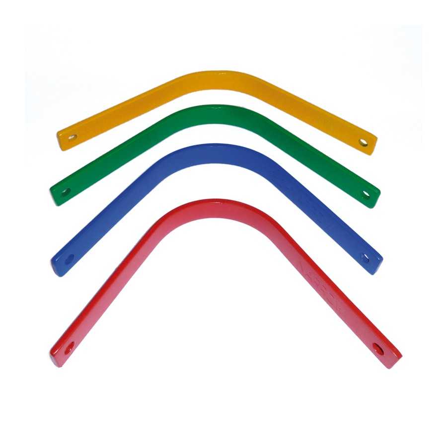 Braços metálicos coloridos em ângulo
