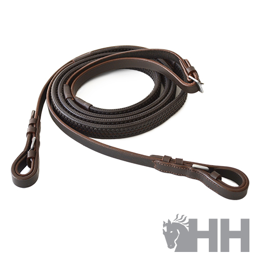 Trela de couro castanho escuro para animais com argolas metálicas prateadas