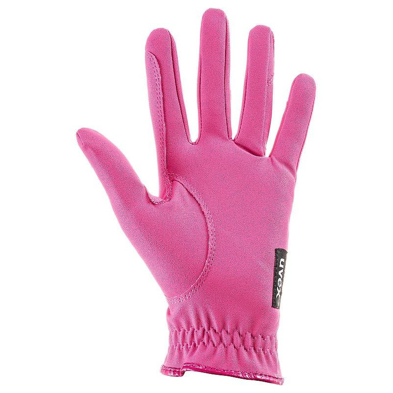 Luvas cor-de-rosa com etiqueta Uvex sobre fundo branco