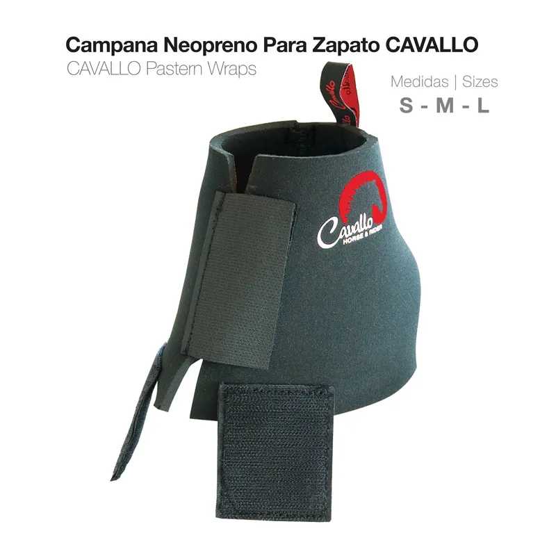 Protector para cóccix de cavalo em neopreno cinza com fecho velcro e texto Cavallo NEOPRENE