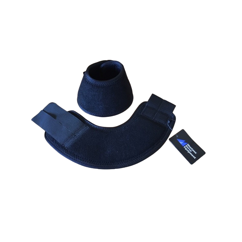 Conjunto de proteção preto com velcro e etiqueta Mountain Equipment
