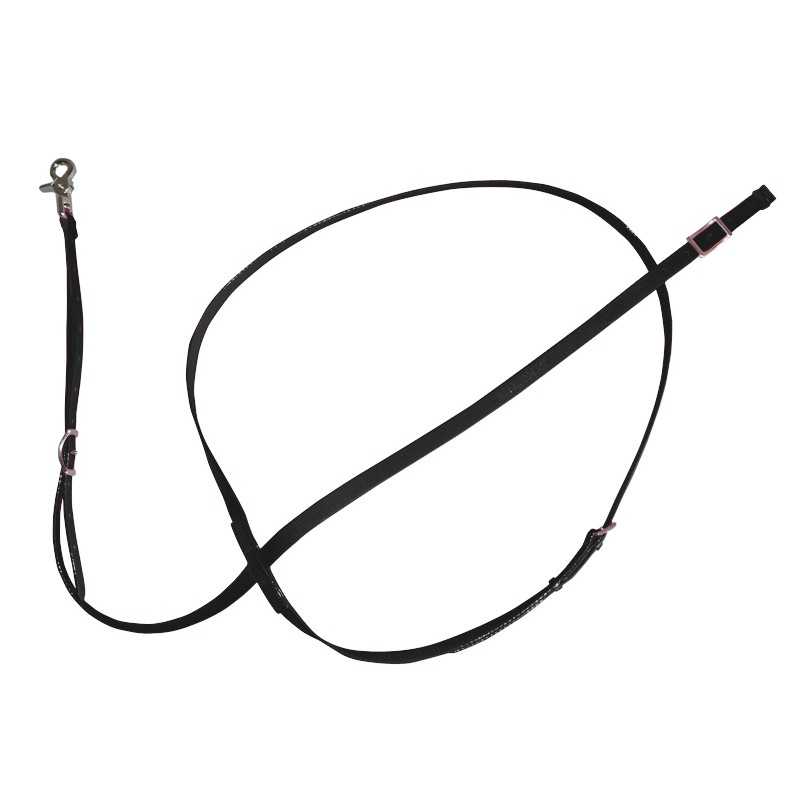 Trela preta para animal com gancho metálico