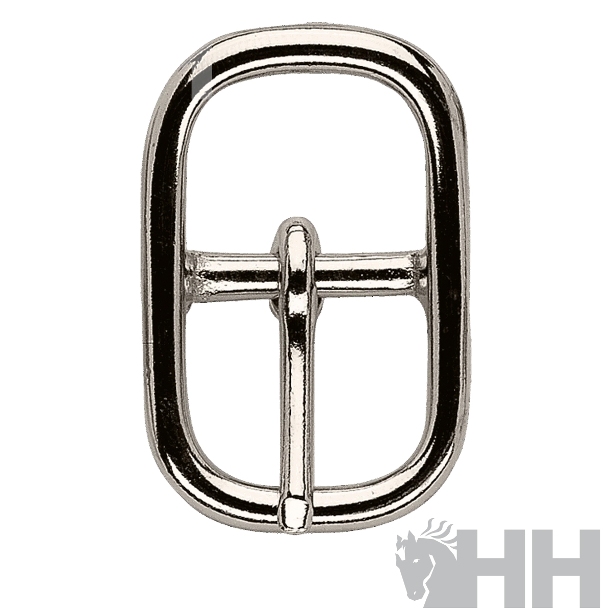 Fivela metálica prateada oval