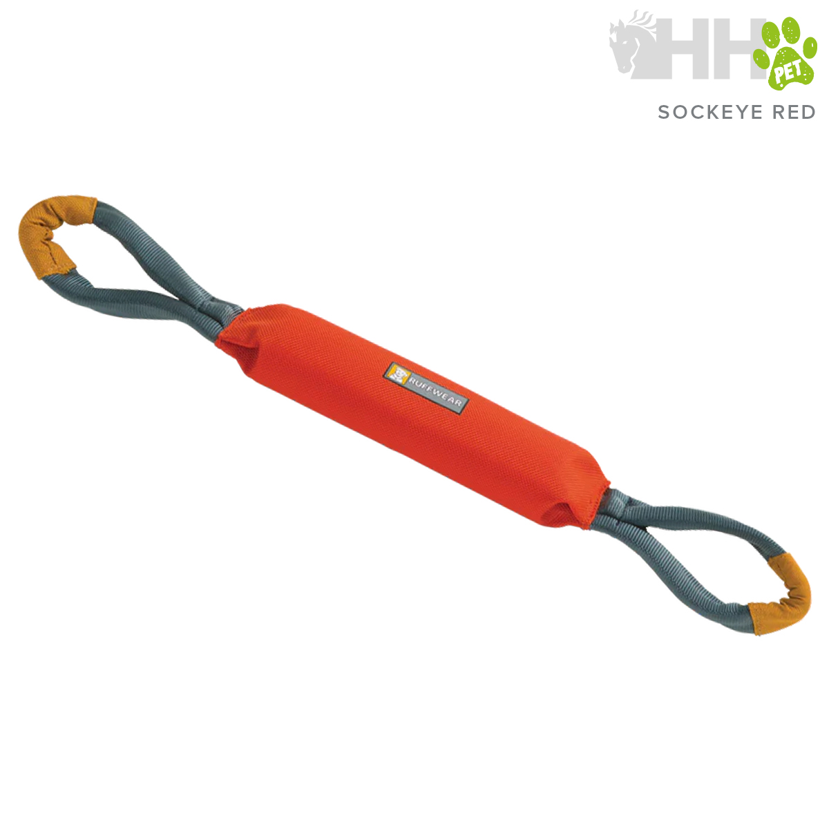 Brinquedo para cães laranja com cordas azuis escuras e detalhes em laranja nas pontas