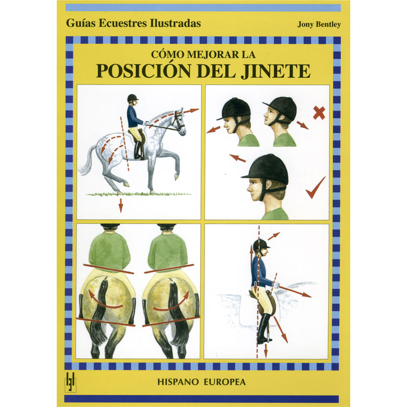 Capa do livro com ilustrações de técnicas de equitação e texto em espanhol.