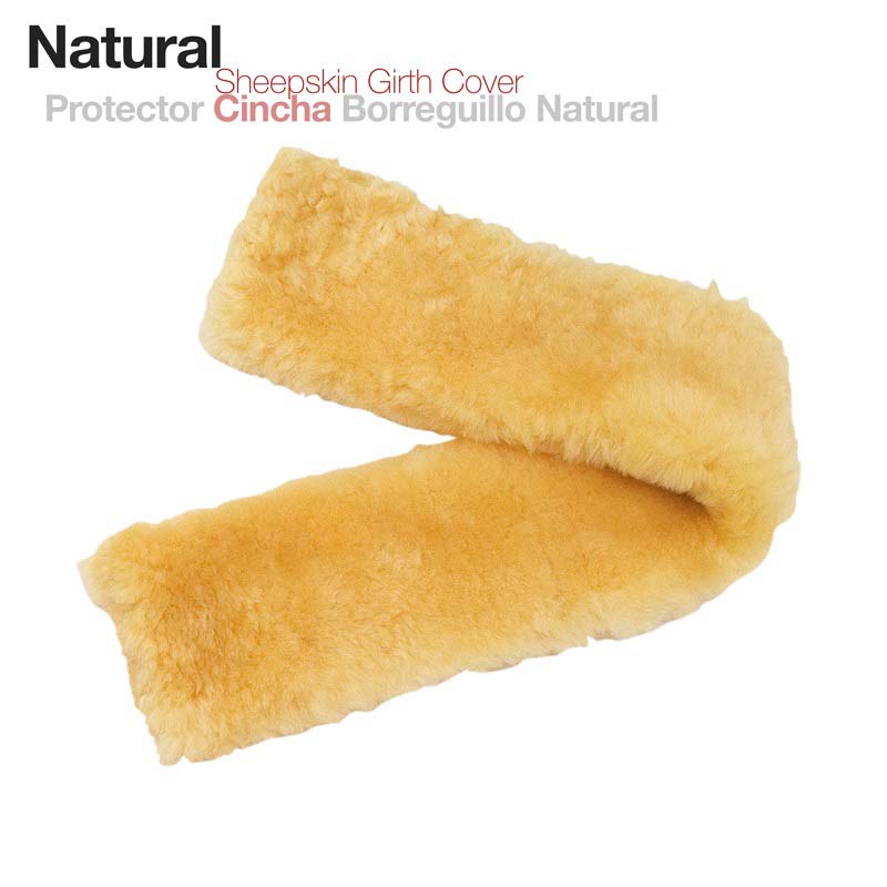 Capa de cincha de pele de carneiro natural bege