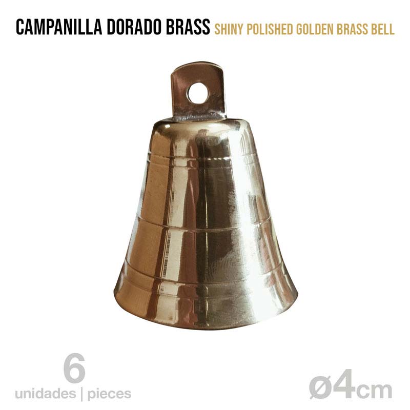 Campainha de latão dourado polido
