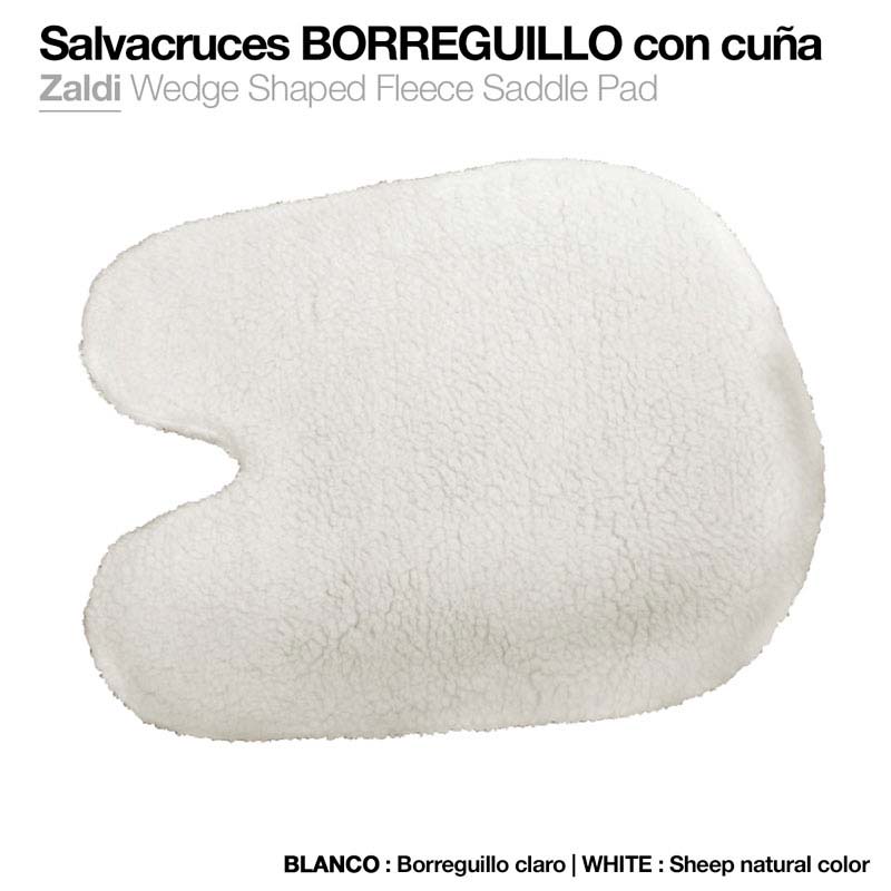 Salvacruces Borreguillo branco com forma em cunha e tecido de lã