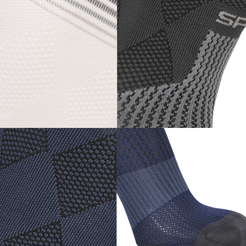 Pares de meias desportivas com texturas e diferentes cores