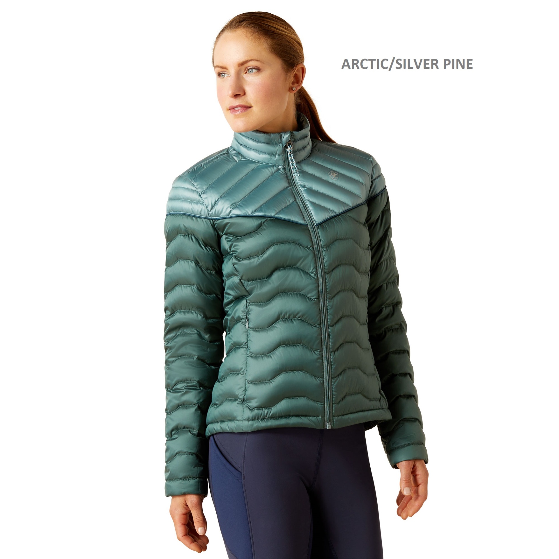 Casaco acolchoado feminino ARCTIC/SILVER PINE com fecho de correr