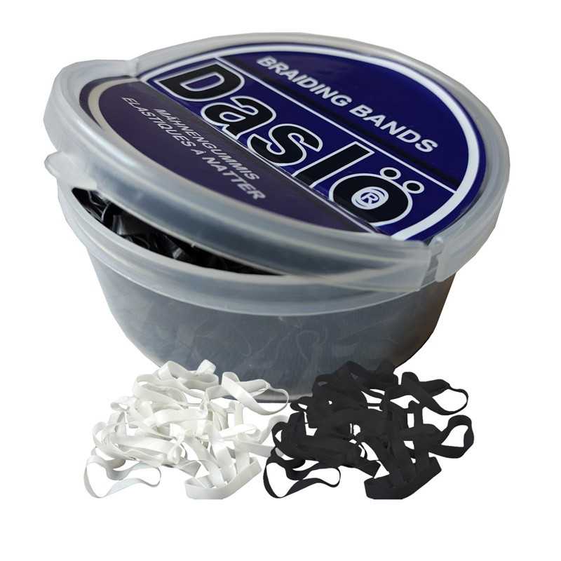 Recipiente de fitas de trançar preta e branca Dahlo