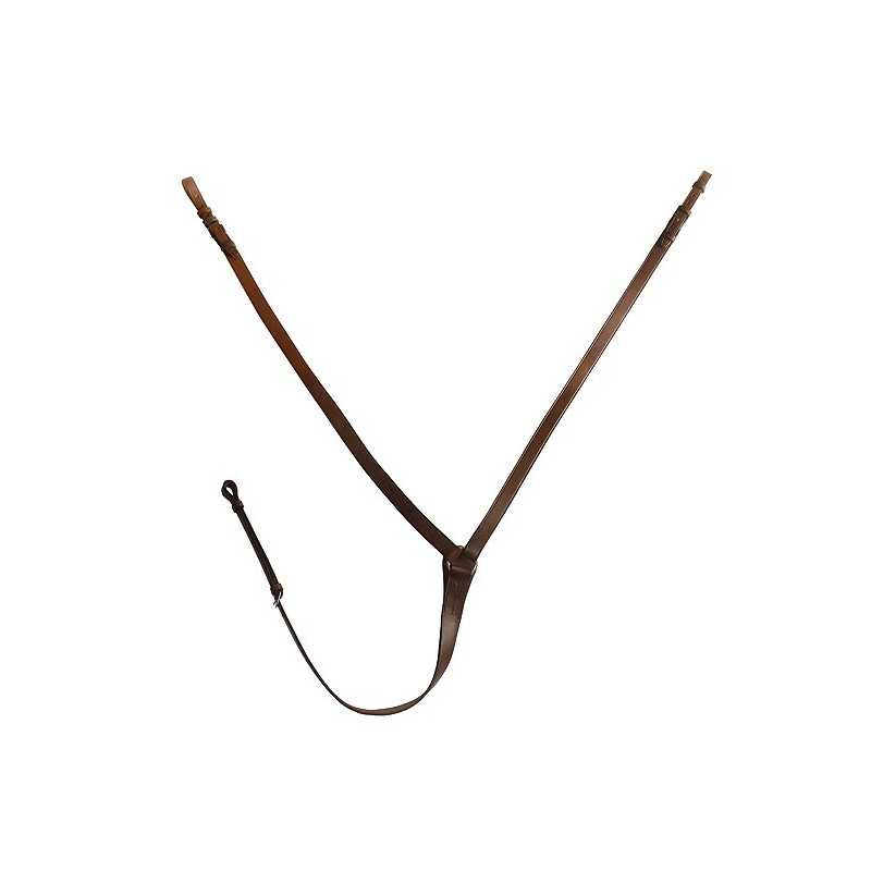 Peitoral em pele bege com correias ajustáveis em forma de Y