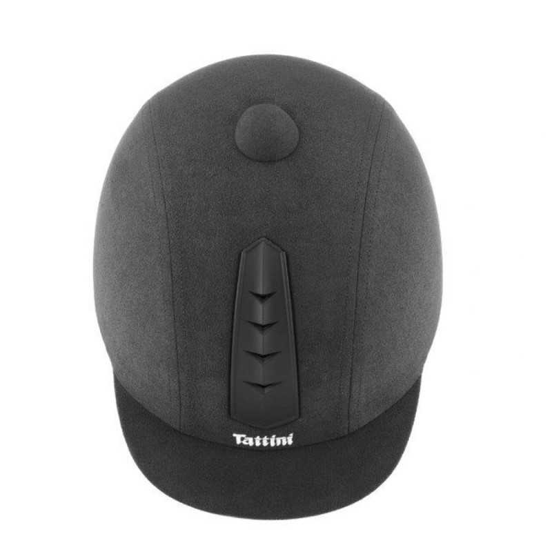 Capacete de equitação preto Tattini em tecido com aba e detalhe plástico