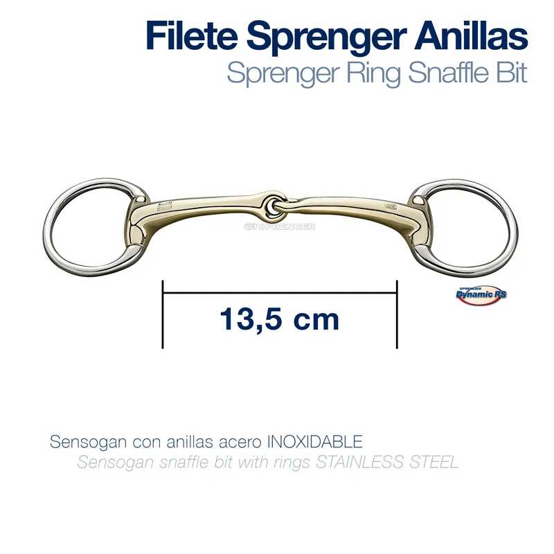 Filete Sprenger Anillas 13,5 cm em aço inoxidável com texto explicativo