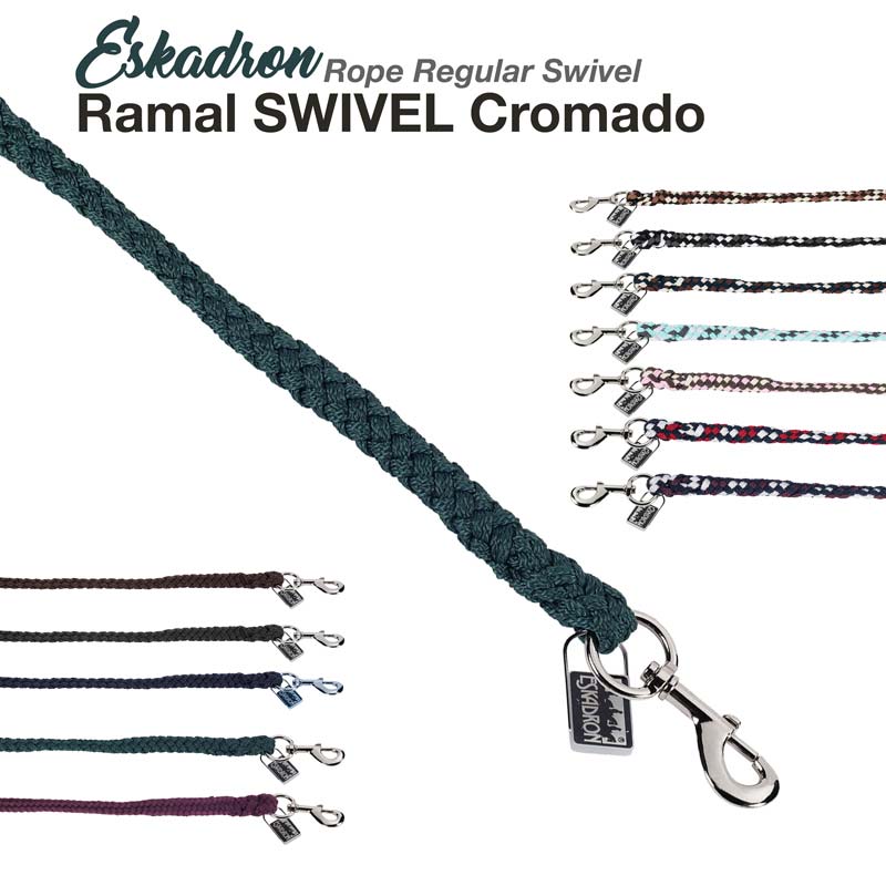 Ramais trançados Eskadron com mosquetão cromado em várias cores